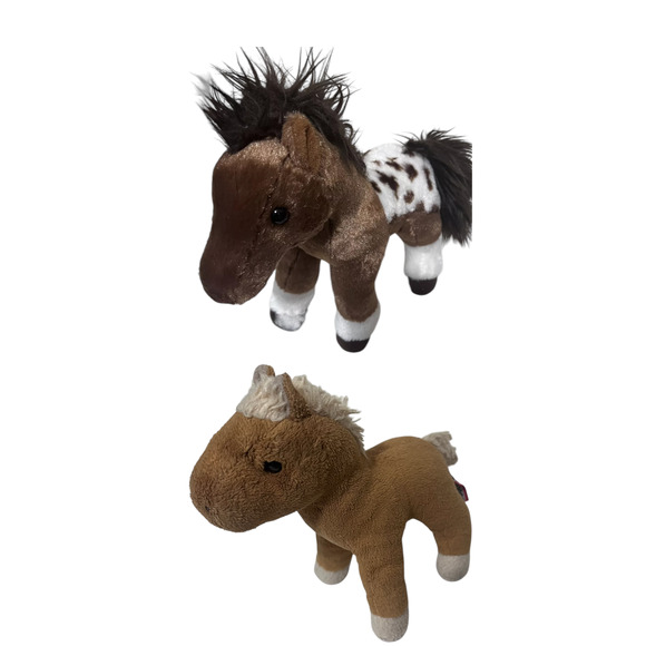 Aurora Spotted Appaloosa Horse & Douglas Brown Lot of 2 Plush stuffed animals - Picture 1 of 13